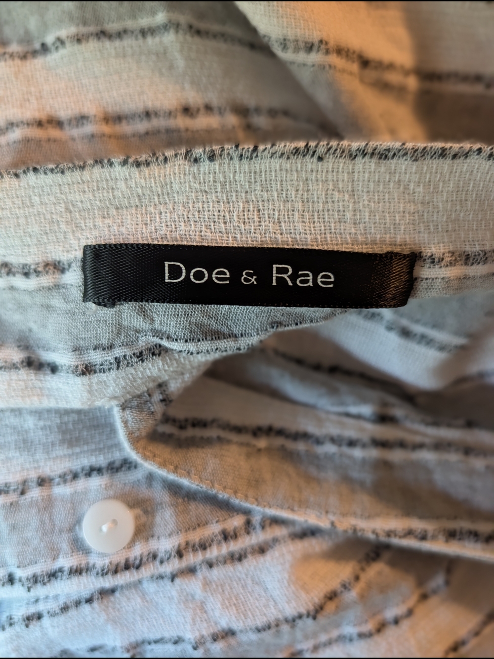 Doe & Rae White And Gray Striped Cotton Halter Top - Picture 5 of 9